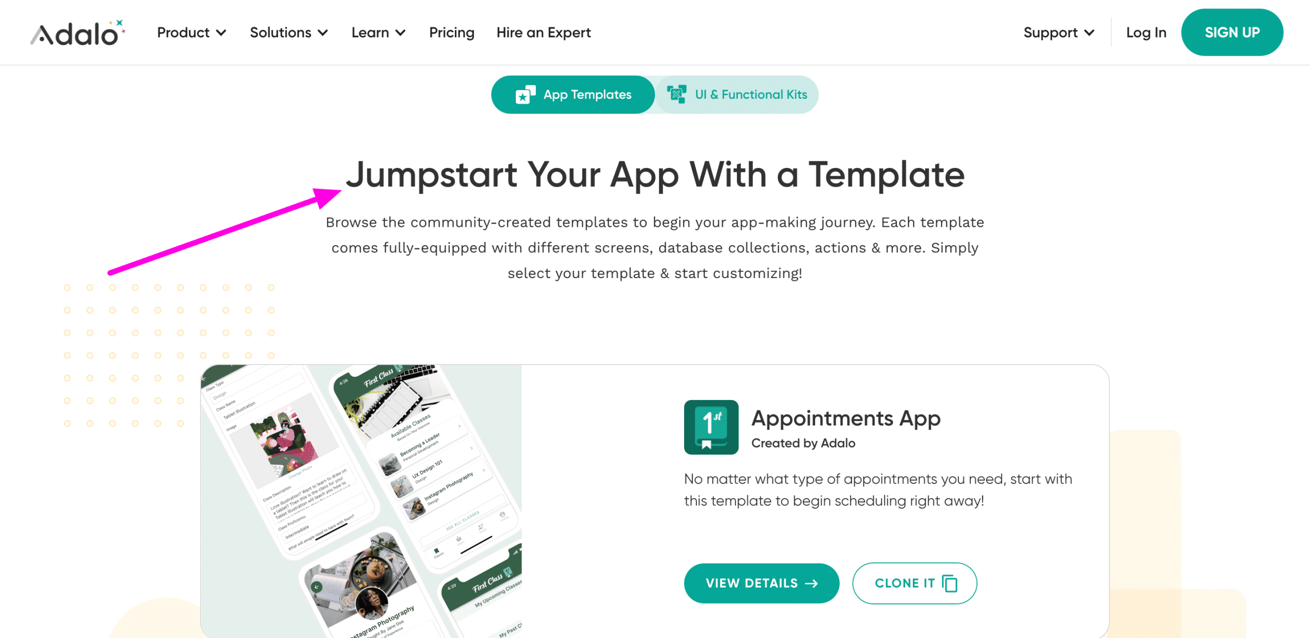 app templates with adalo