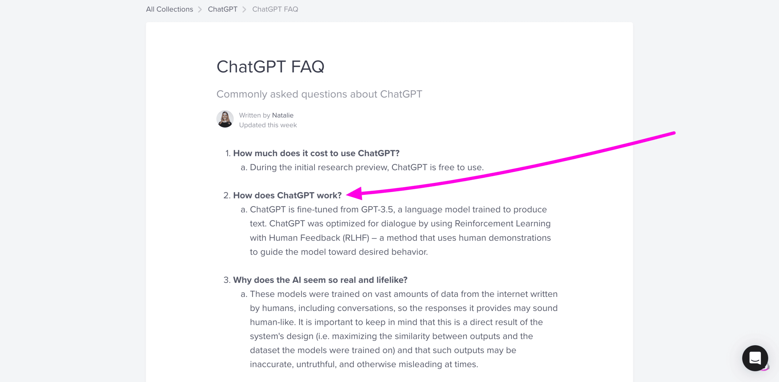 ChatGPT FAQ: what is ChatGPT?