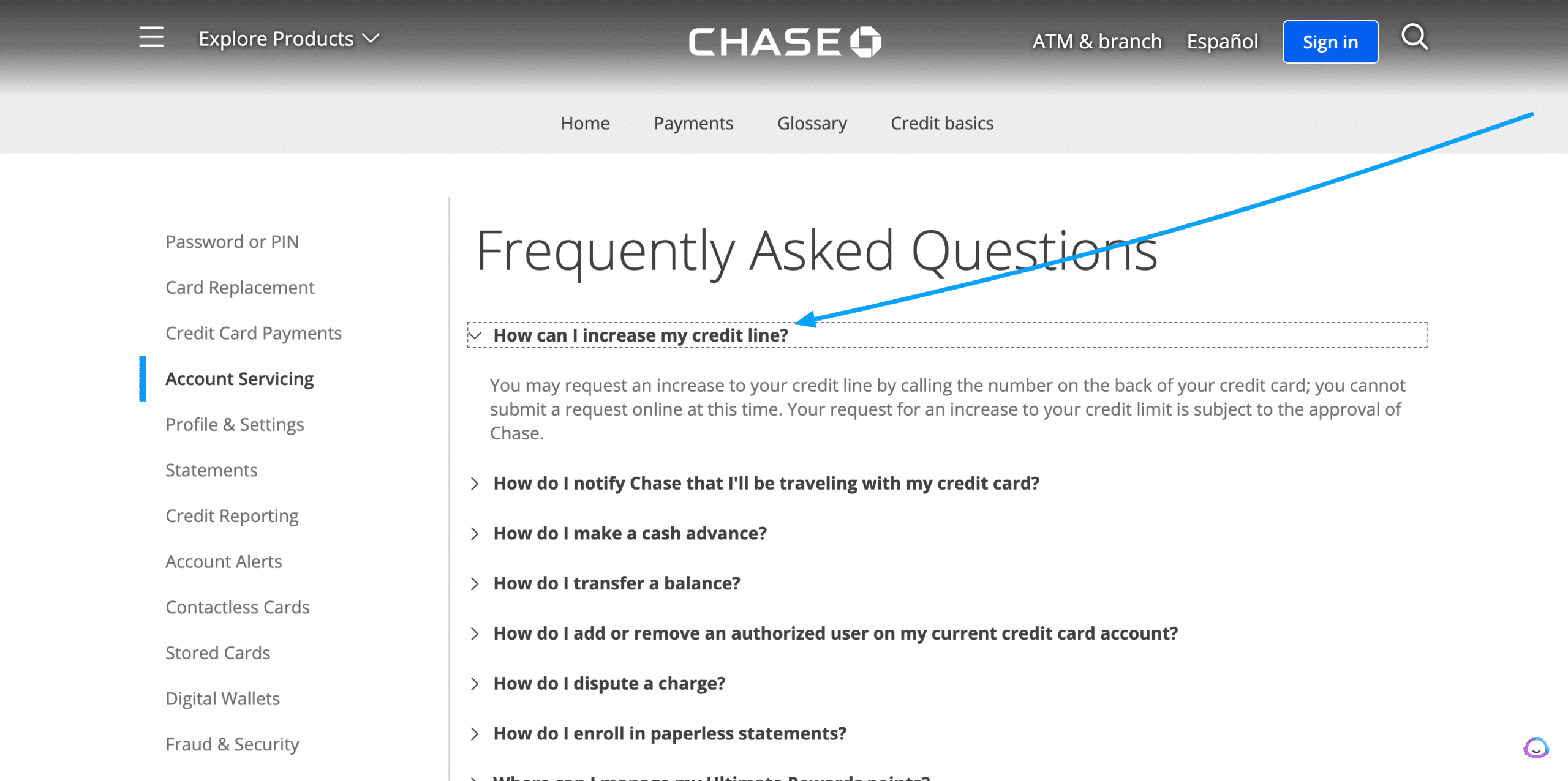 credit limit increase with chase