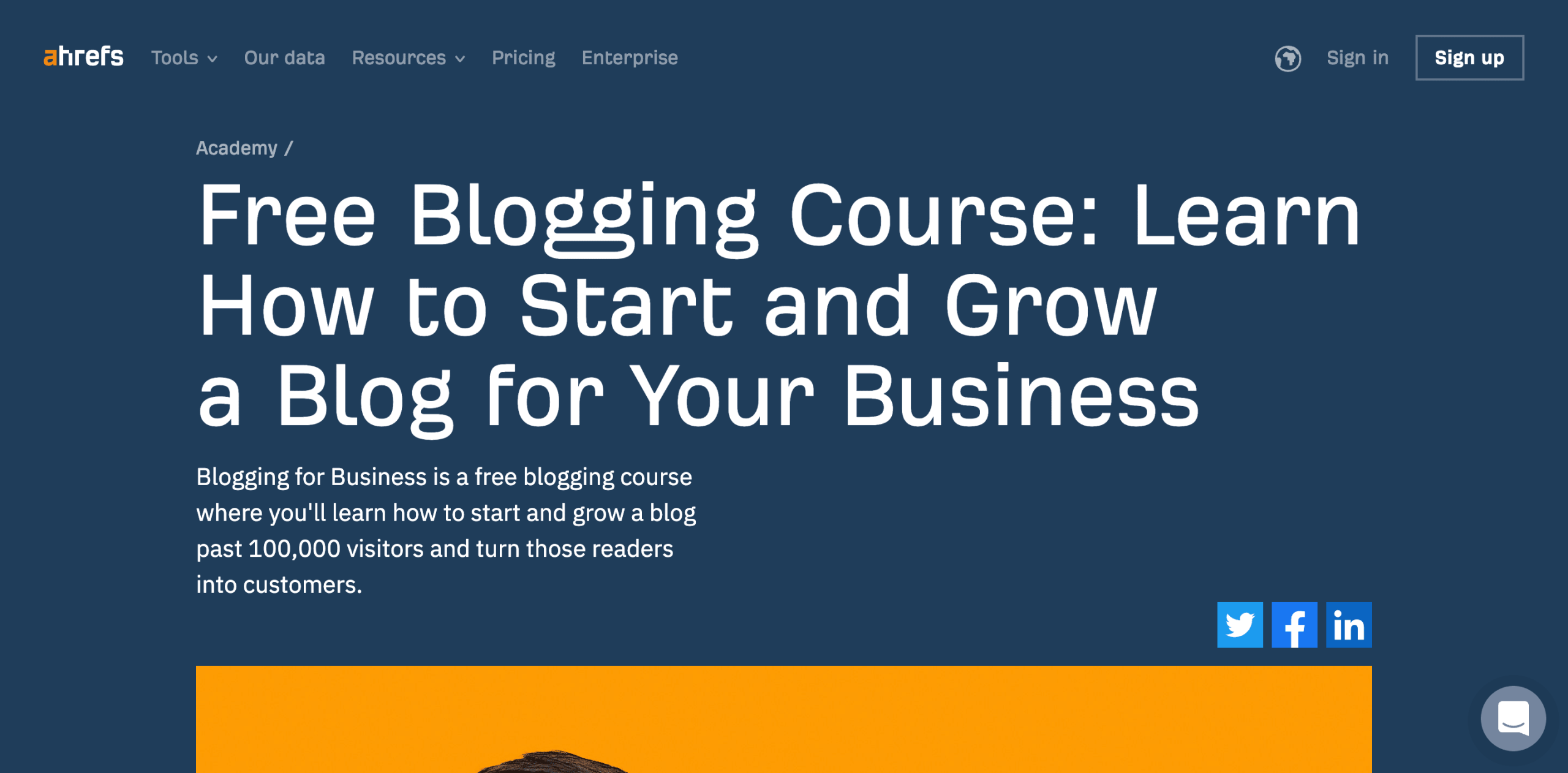free blogging course by ahrefs