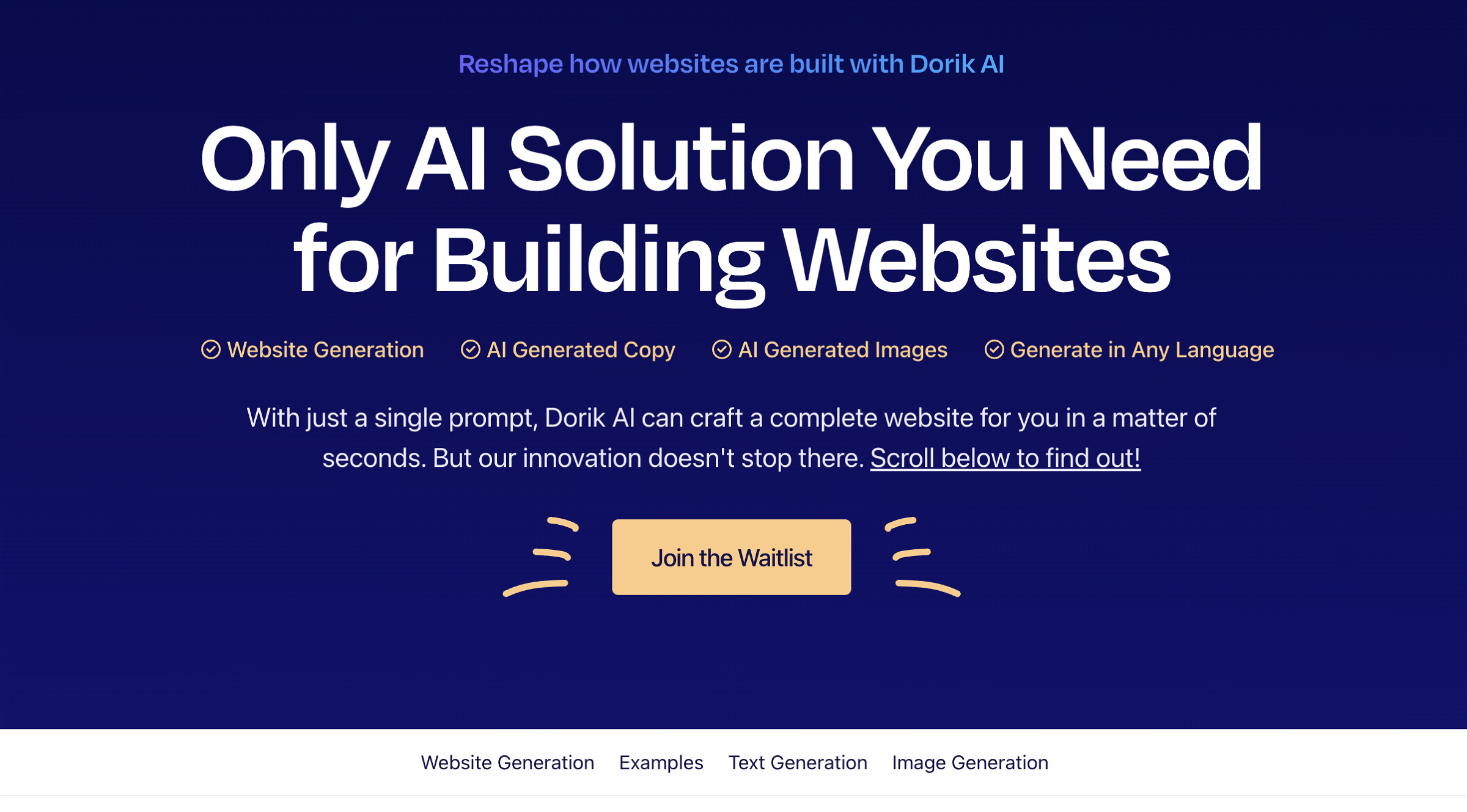 Dorik AI website builder