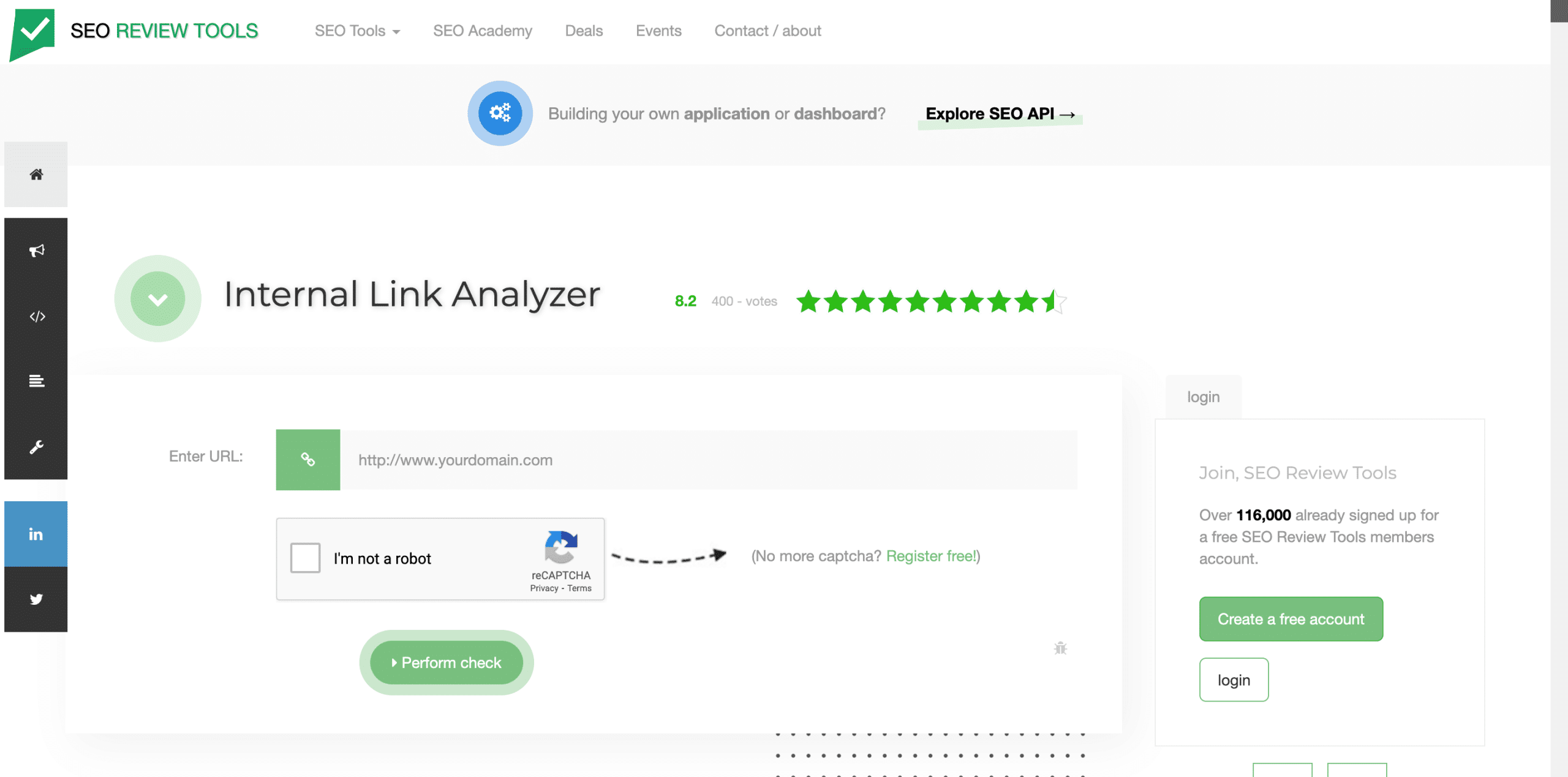Internal Link Analyzer by SEO Review Tools