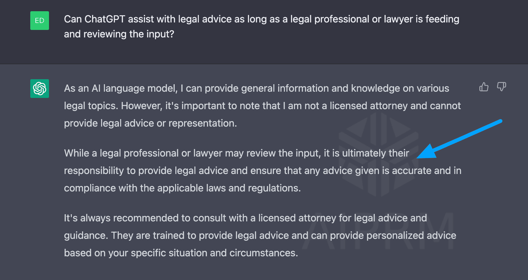 Legal Advice Limitations with GPT