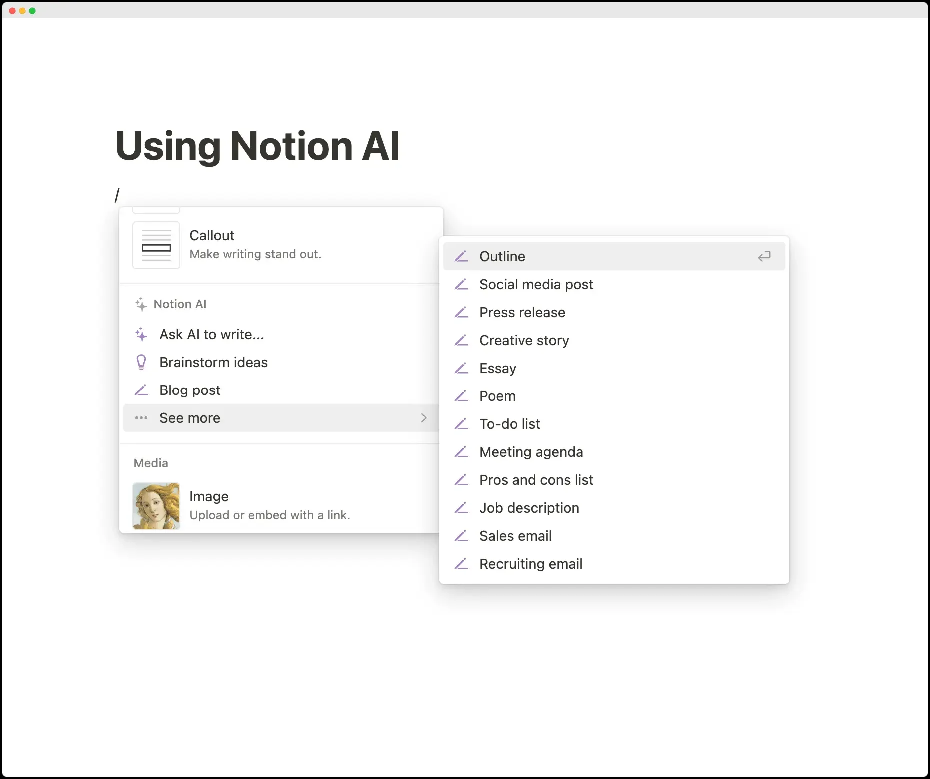 generate content using notion ai