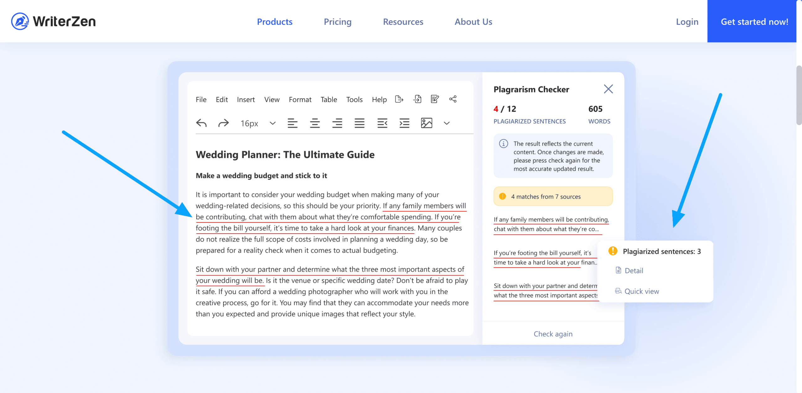 WriterZen Quick and Accurate Plagiarism Checker